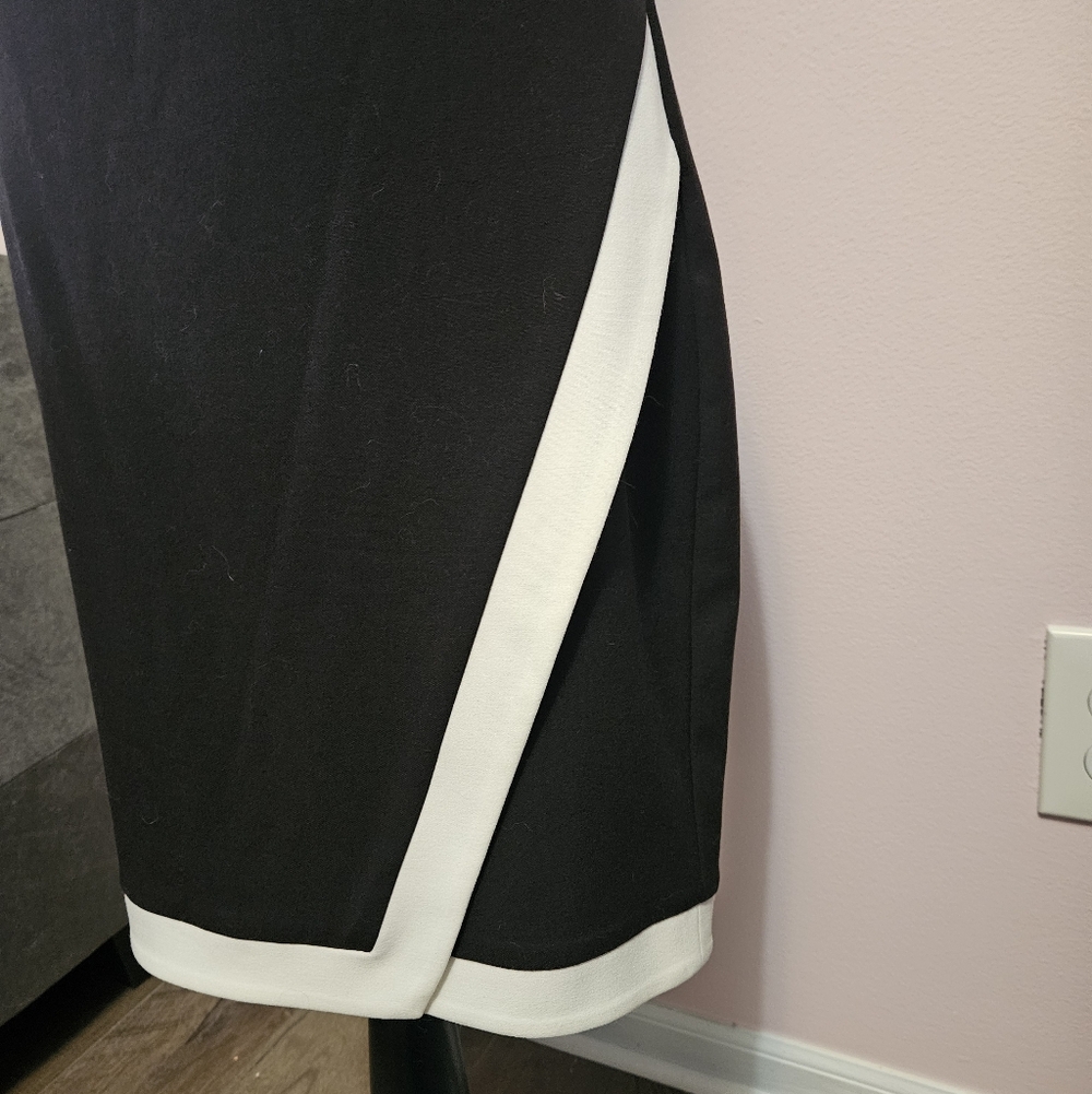 Ralph Lauren Black & White Midi Party Cocktail Sheath Dress 🤍 Size 10 🖤 NWT - Picture 3 of 11